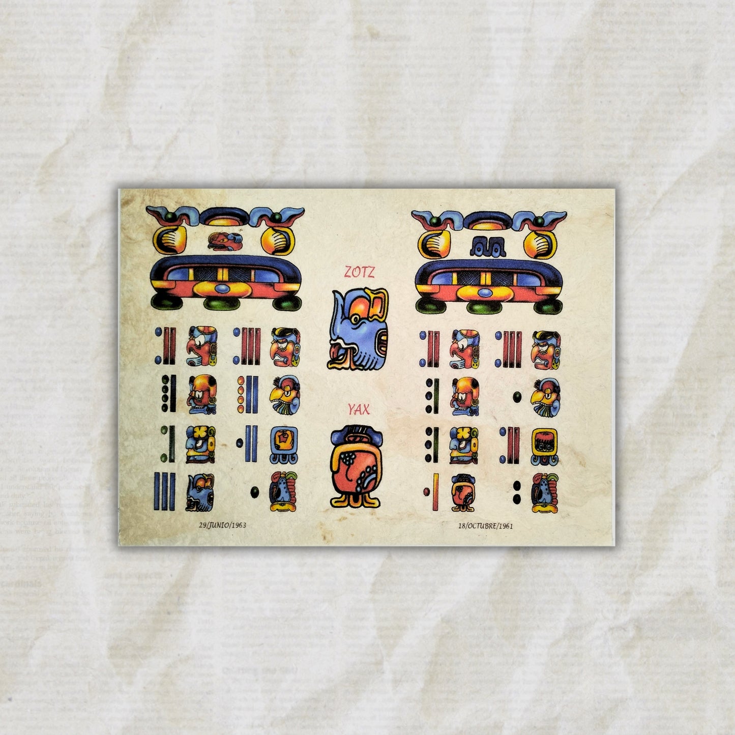 Legacy Parchment Dual | Zodiac Sign - (On Traditional Handmade Mayan Paper)