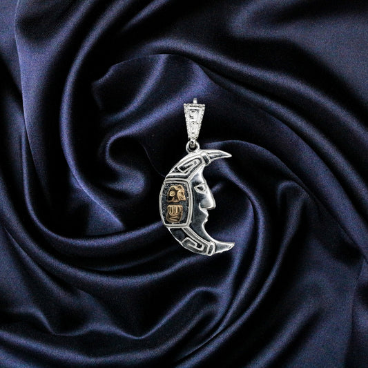 Silver Pendant Luna - (2 Letter Custom Inscription)