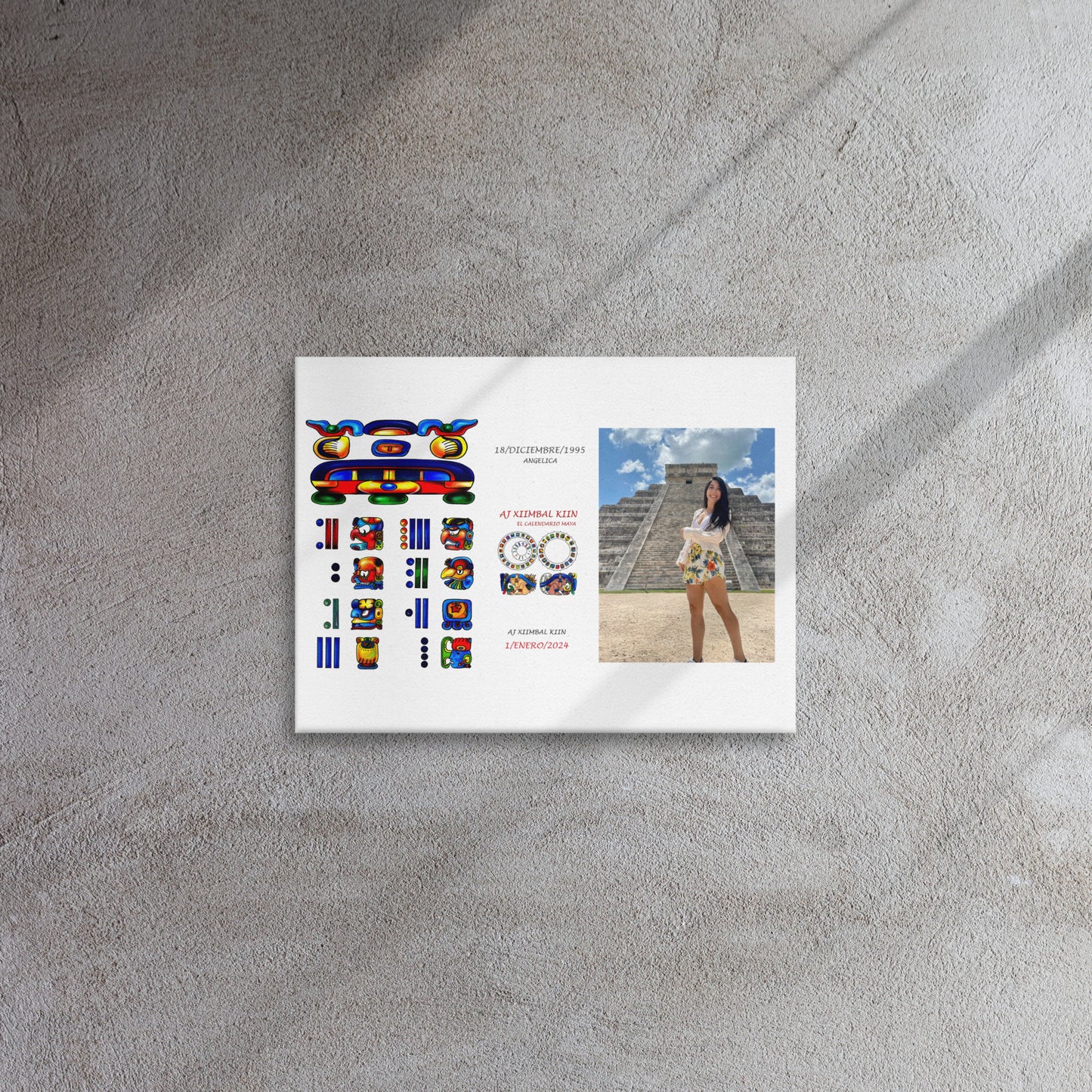 Personalized Mayan Legacy Parchment - Single with personal Photo & Logo (Canvas Print)