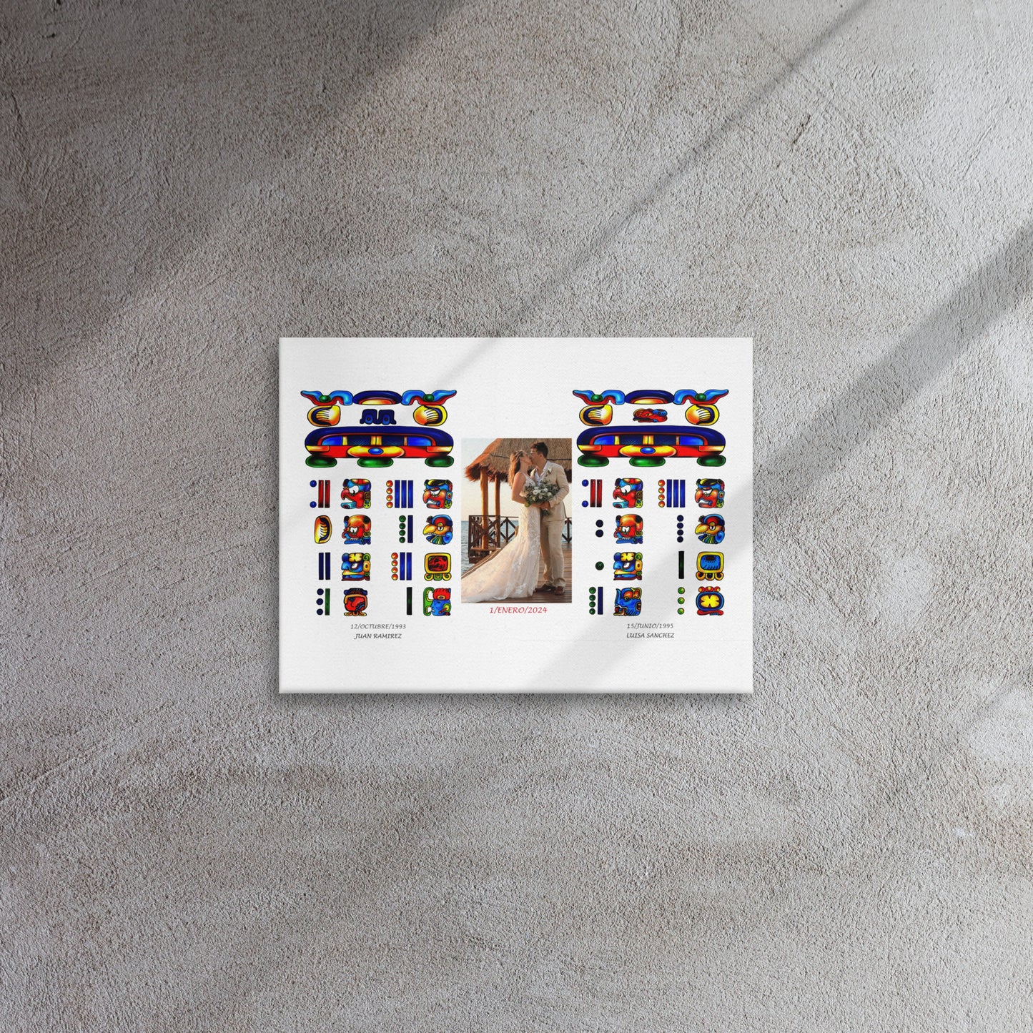 Personalized Mayan Legacy Parchment | Dual - Personal Photo (Canvas Print)