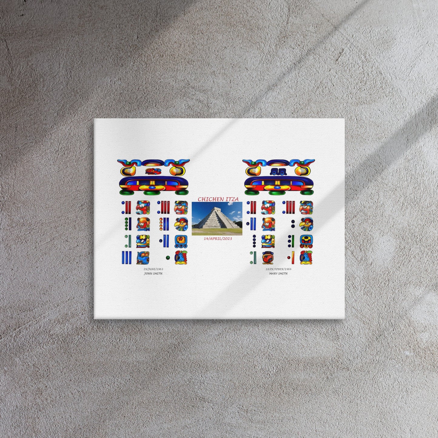 Personalized Mayan Legacy Parchment | Dual - Archaeological Site (Canvas Print)