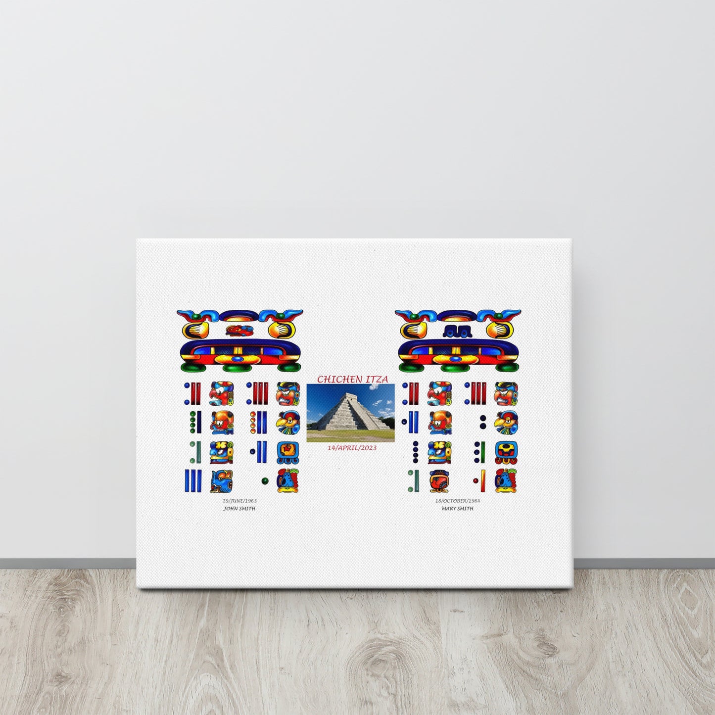 Personalized Mayan Legacy Parchment | Dual - Archaeological Site (Canvas Print)