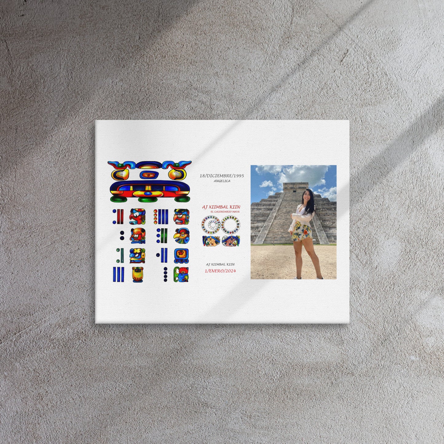 Personalized Mayan Legacy Parchment - Single with personal Photo & Logo (Canvas Print)